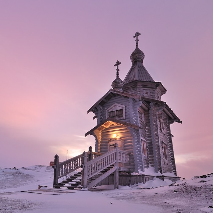 They Built a Log Church in Antarctica—Like a Giant Lego…